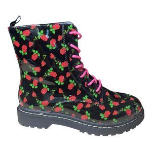 Torrid | Betsey Johnson Floral Combat Boots 8.5W